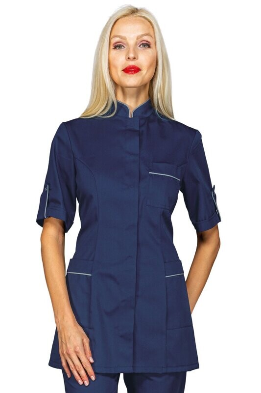 Casacca Antigua mezza manica blu + codino grigio