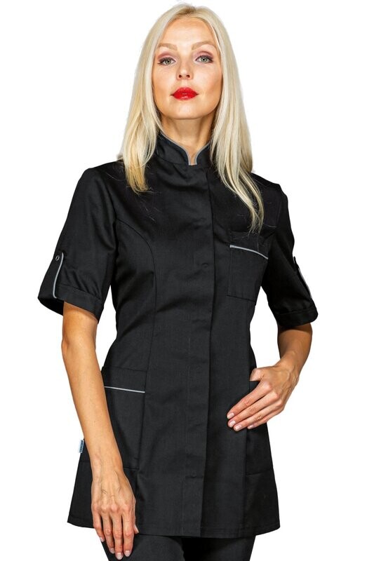 Casacca Antigua mezza manica nero + codino grigio