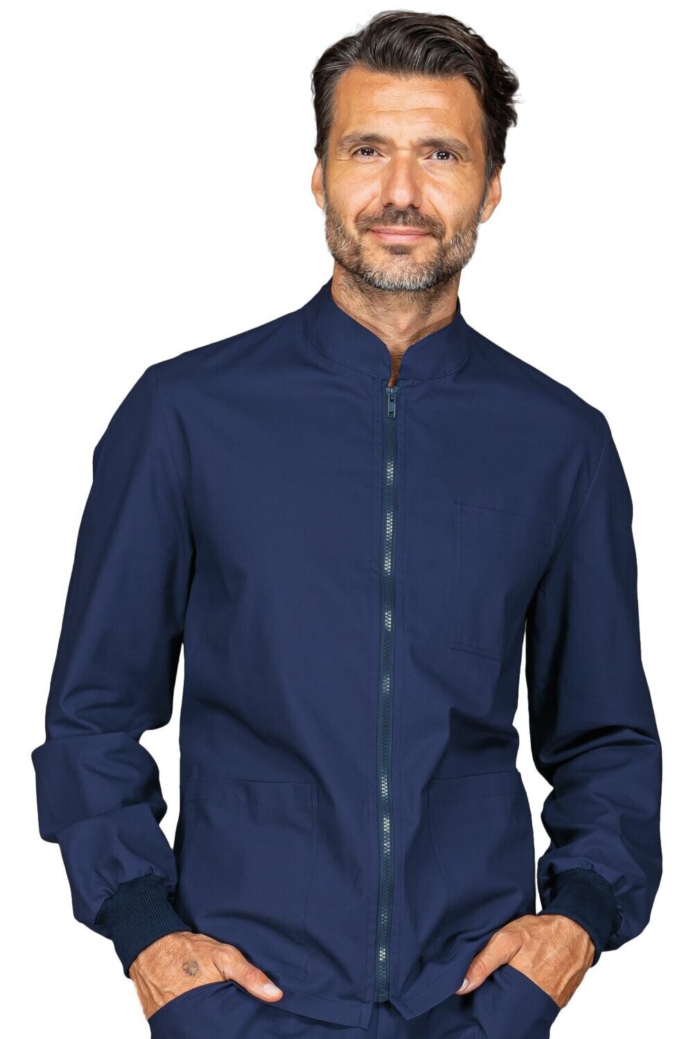 Casacca Samarcanda unisex polso in maglia blu