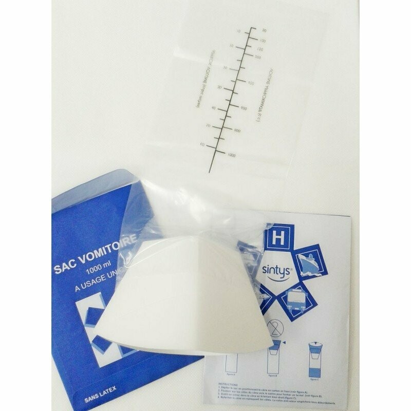 SAC VOMITOIRE AVEC VALVE ANTI-REFLUX - sachet de 12