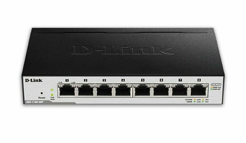 D-Link 8-Port Gigabit Network Switch (DGS-1100-08P) (2-PACK)