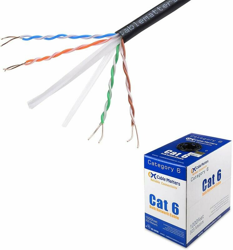 Cable Matters Bulk Cable (Cat6 Ethernet Cable 1000 Feet) (Cable Color: Black)
