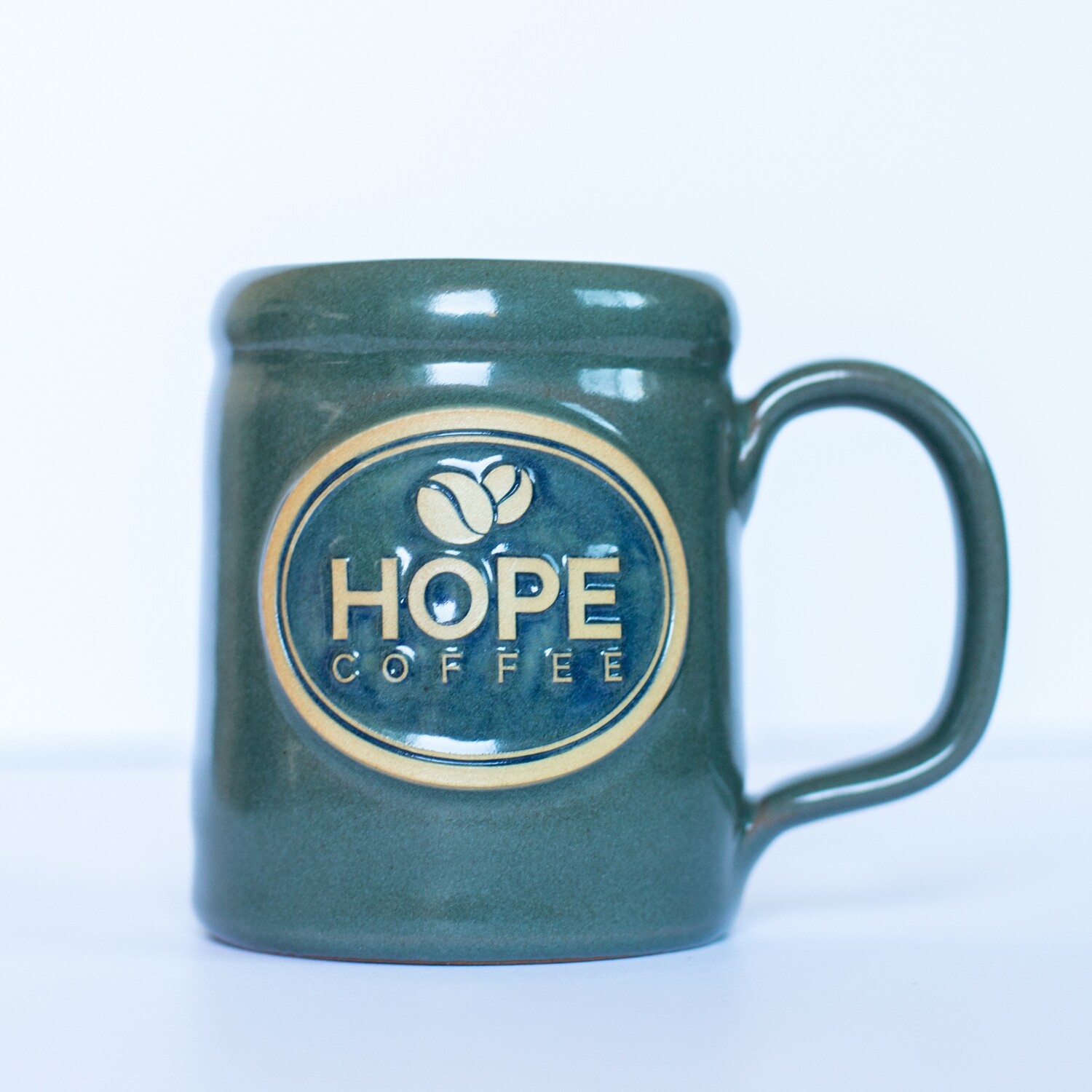 HOPE Coffee 14 oz Handcrafted Stoneware Mug - Camper Style Sage Glaze
