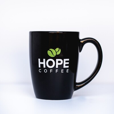 HOPE Coffee 11 oz Black Ceramic Mug