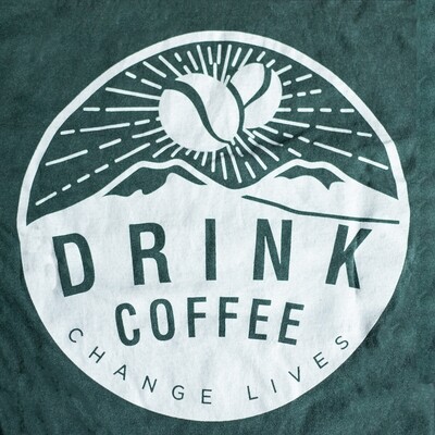 T-Shirt, Long Sleeve: HOPE Coffee Mountain Logo:  Blue Spruce