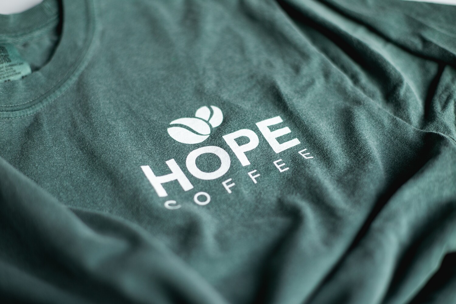 T-Shirt, Long Sleeve: HOPE Coffee Mountain Logo: Blue Spruce