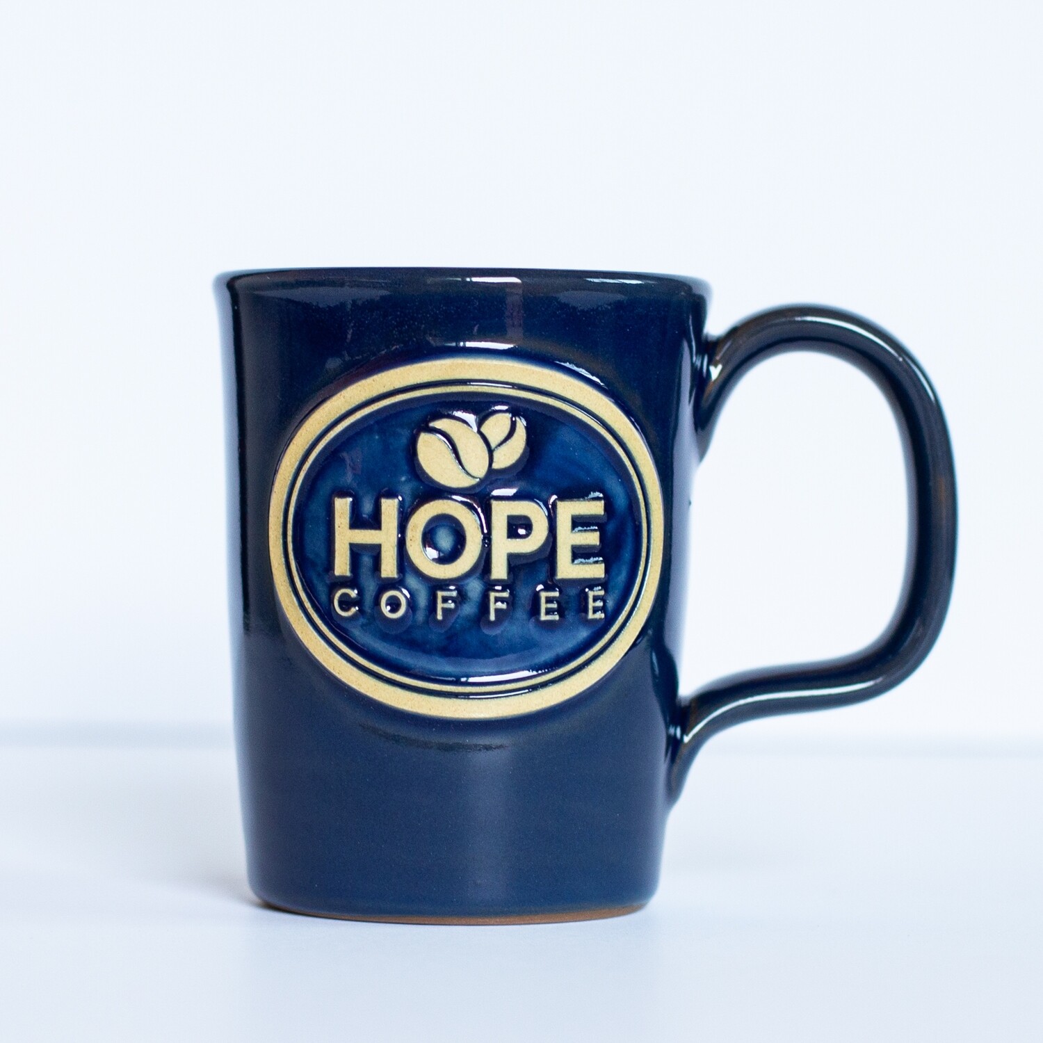 HOPE Coffee 10 oz Handcrafted Stoneware Mug - Abby Style Heritage Blue Glaze