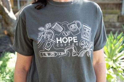 HOPE Coffee Doodle T-shirt:  Pepper