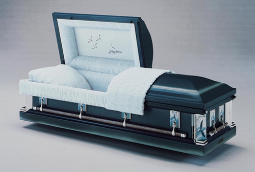 Antique Blue : 18 Guage Batesville Casket