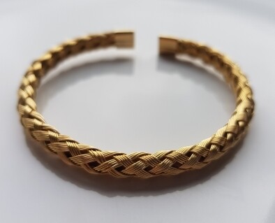Braided armband goud