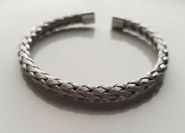 Braided armband zilver