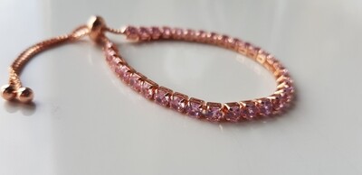 Mini strass steentjes armband rosé/roze