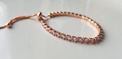 Mini strass steentjes armbandjes rosé/diamant