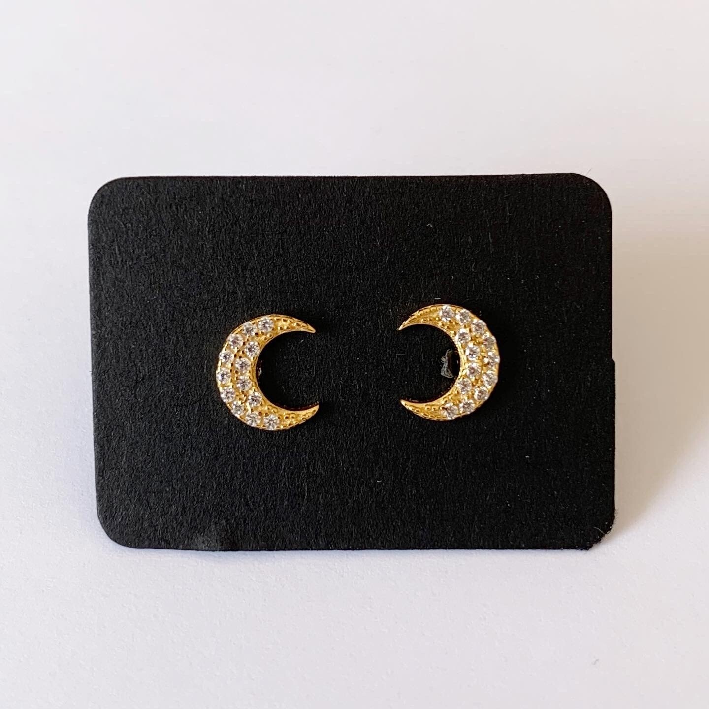 Shiny moon knopjes gold plated