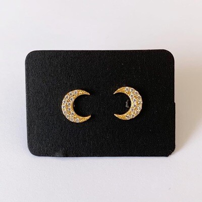 Shiny moon knopjes gold plated