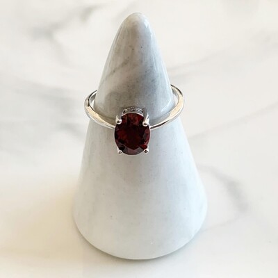 Rood Garnet ring 925 sterling zilver