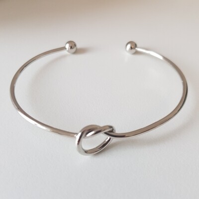Knotted armband zilver
