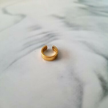 Mini smooth ear cuff goud/925 sterling zilver