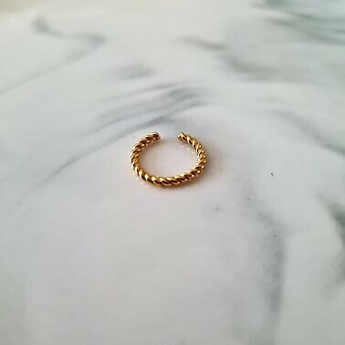 Twisted ear cuff goud/925 sterling zilver