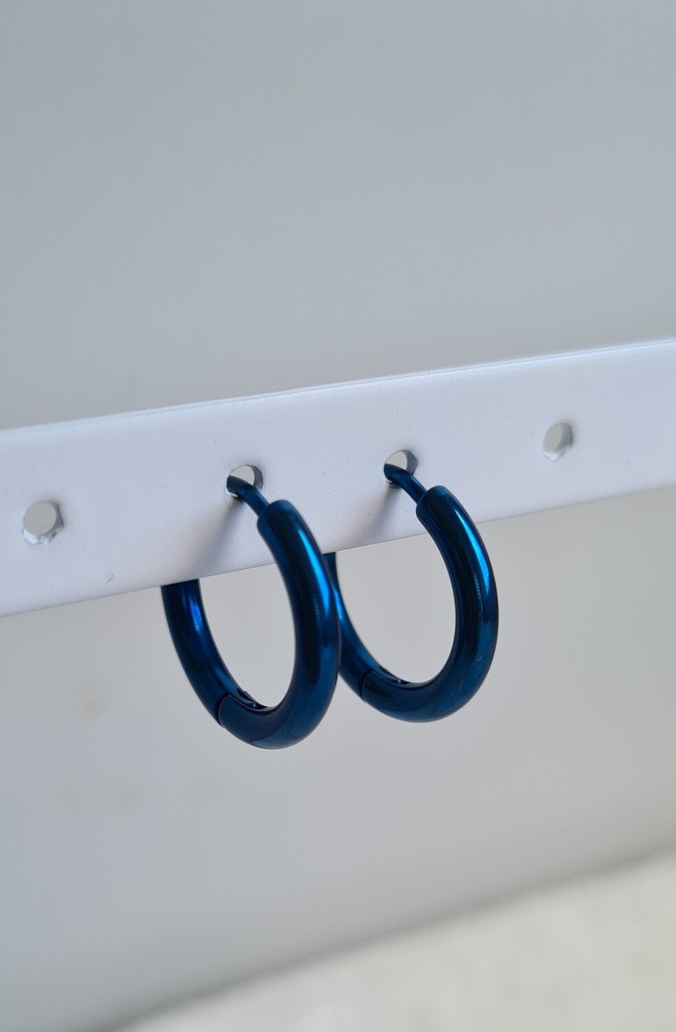 Nice oorringetjes blauw stainless steel 12 mm