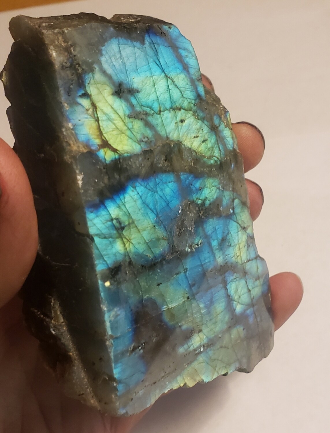 Thick labradorite slab