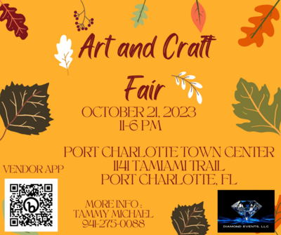 Arts Craft Fair 11-6pm Oct 21, 2023  Indoor Port Charlotte Mall
