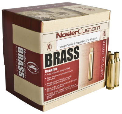 Nosler Unprimed Cases, Nos 10225 Custom Brass 308          50