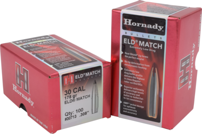 Hornady Eld Match, Horn 30713  Bull .308 178 Eld-m             100/15