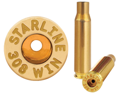Starline Brass Unprimed Cases, Star 308wineup-50        Unp Brass 308 Winchester
