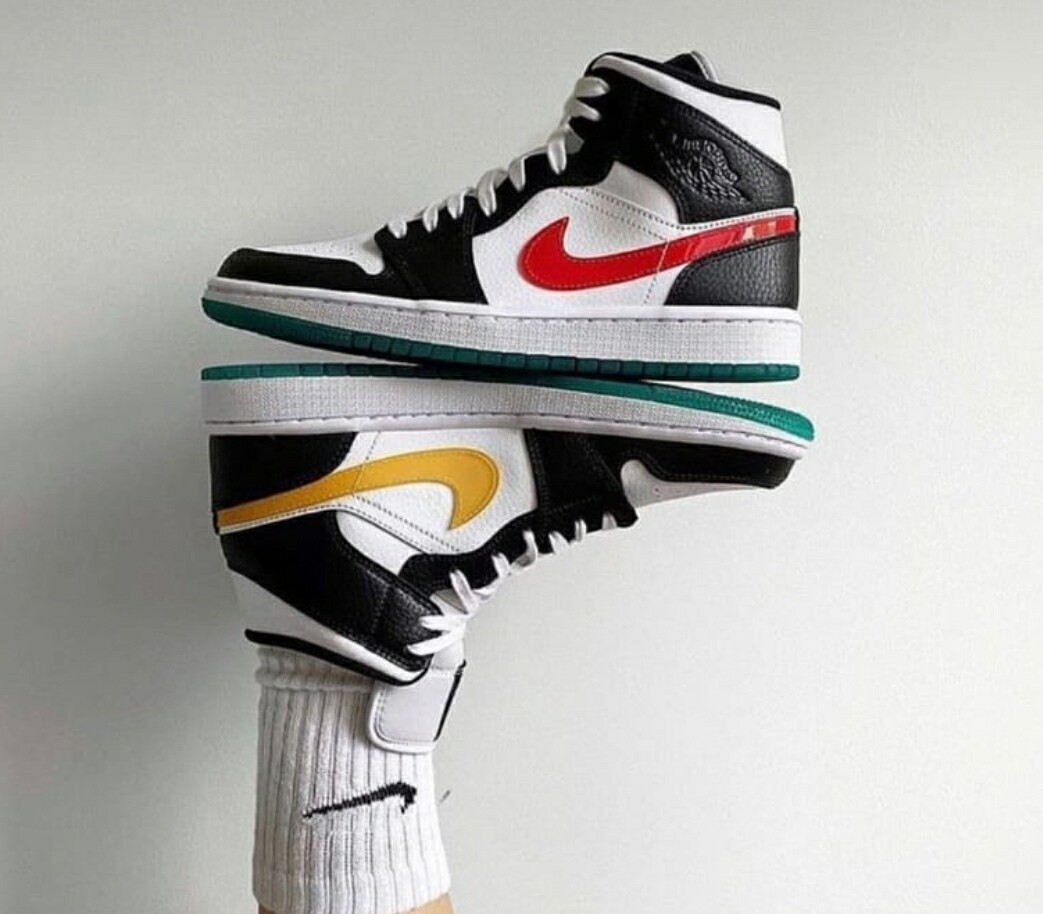 Jordan 1 Mid Alternate Swooshes Red Yellow (W)    