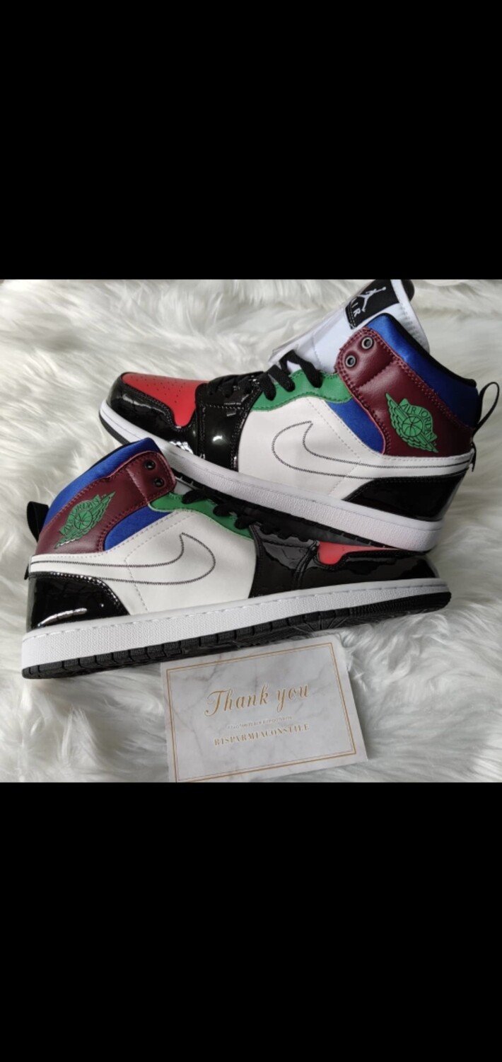 Jordan 1 Mid SE Black White Multi-Color              