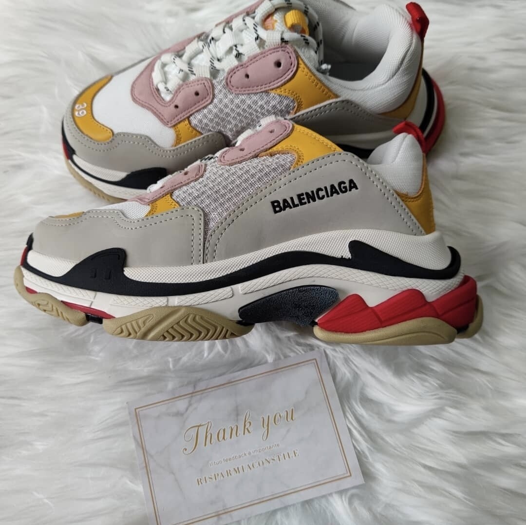 Balenciaga triple s yellow pink