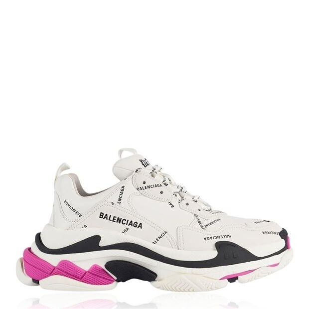 Balenciaga triple s white logo allover trainers