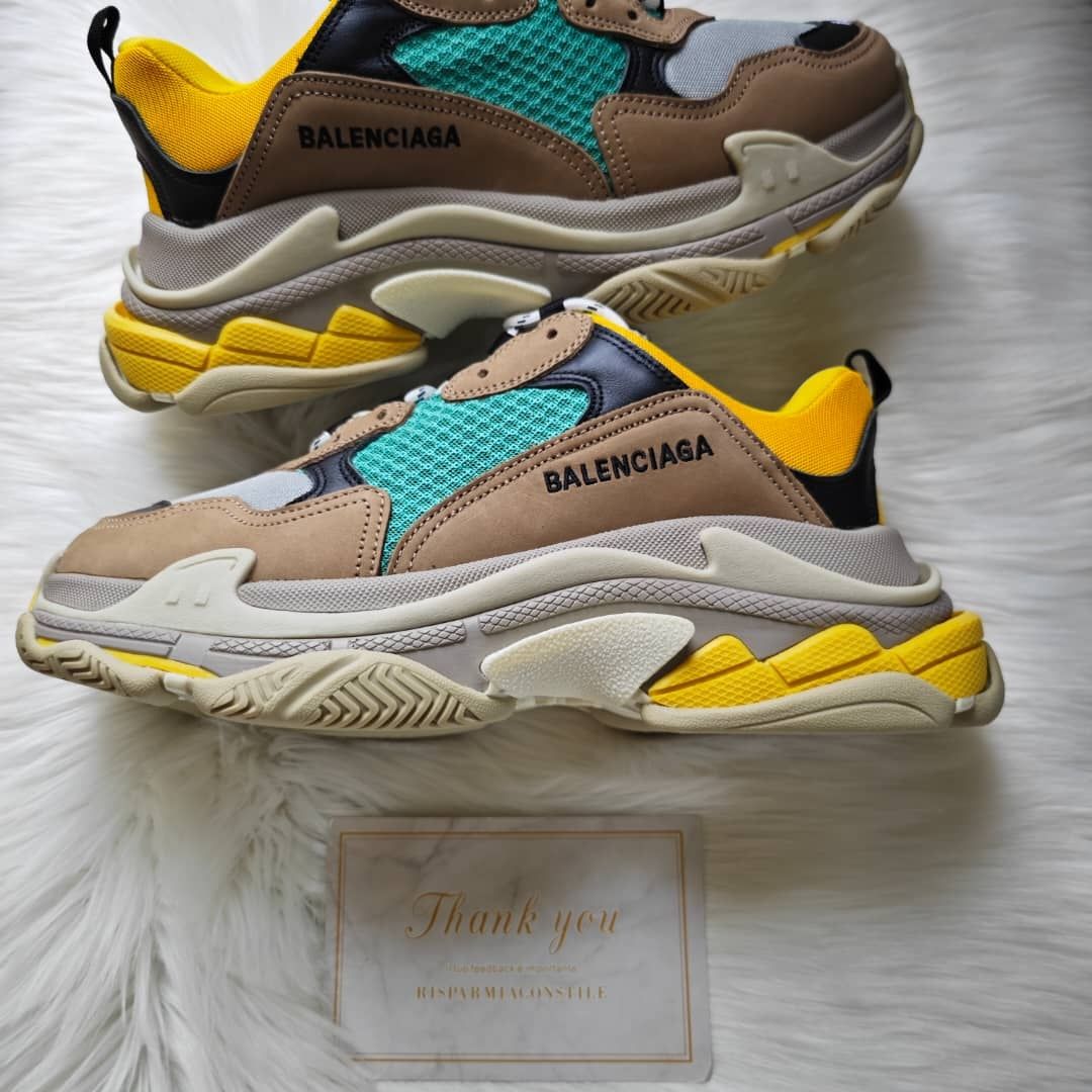 Balenciaga triple s beige green yellow