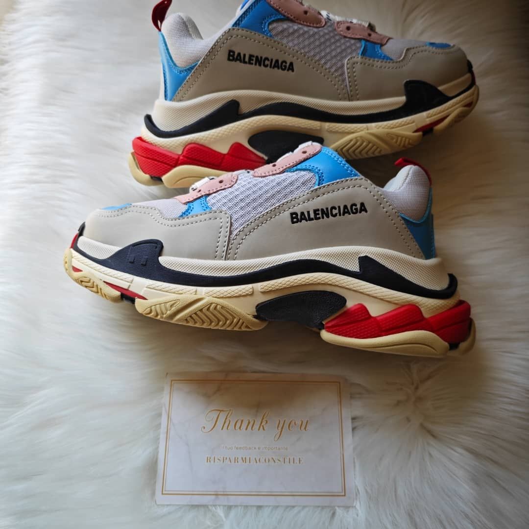 Balenciaga triple s beige pink light blue