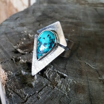 Double Triangle Turquoise Ring