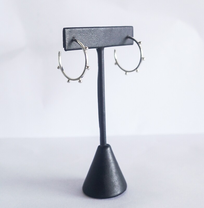 Hoops w/ Balls Silver