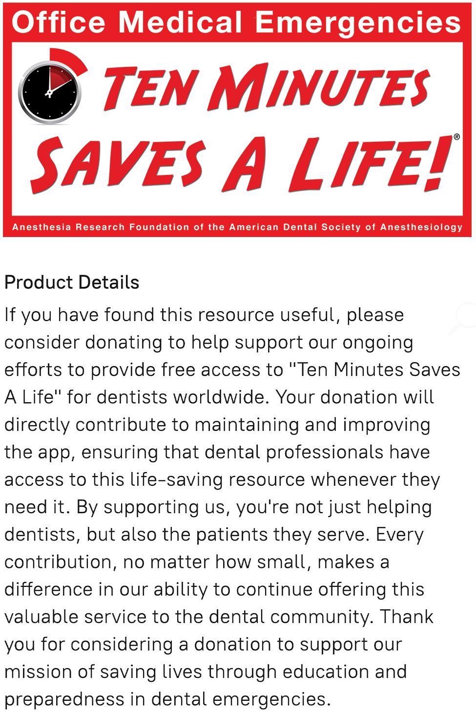 Ten Minutes App Donation