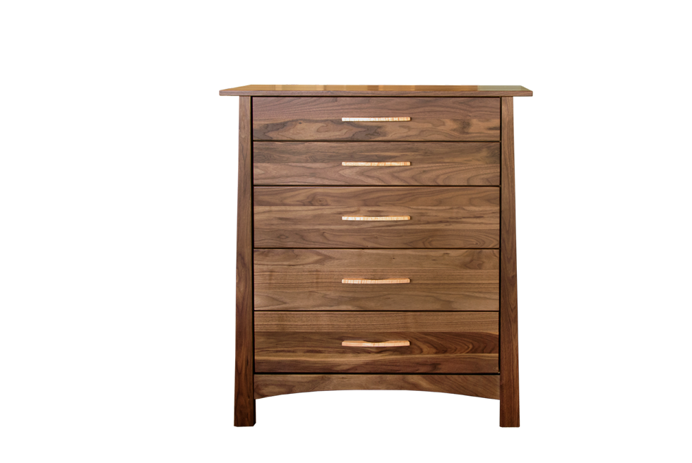 Reflections Walnut 5 Drawer Chest
