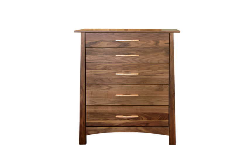 Reflections Walnut 5 Drawer Chest