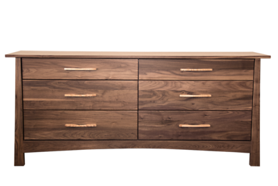 Reflections Walnut 6 Drawer Dresser
