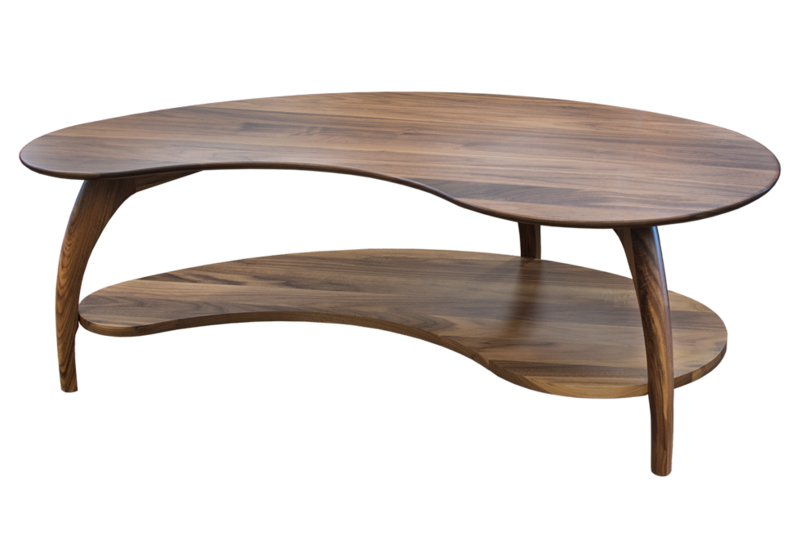 Tibro Limited Edition Walnut Kidney-Shaped Coffee Table