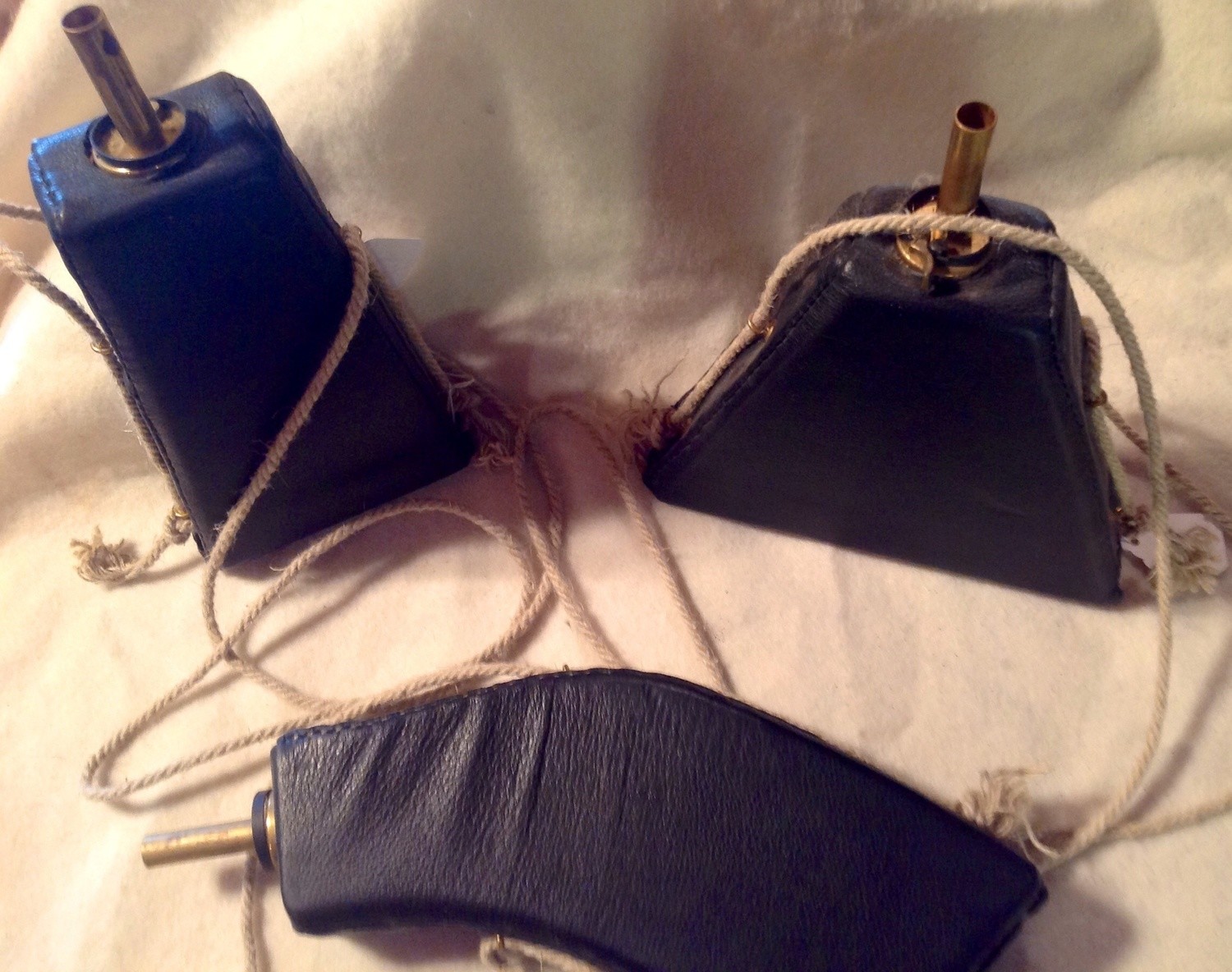 Powder Flask Leather Covered