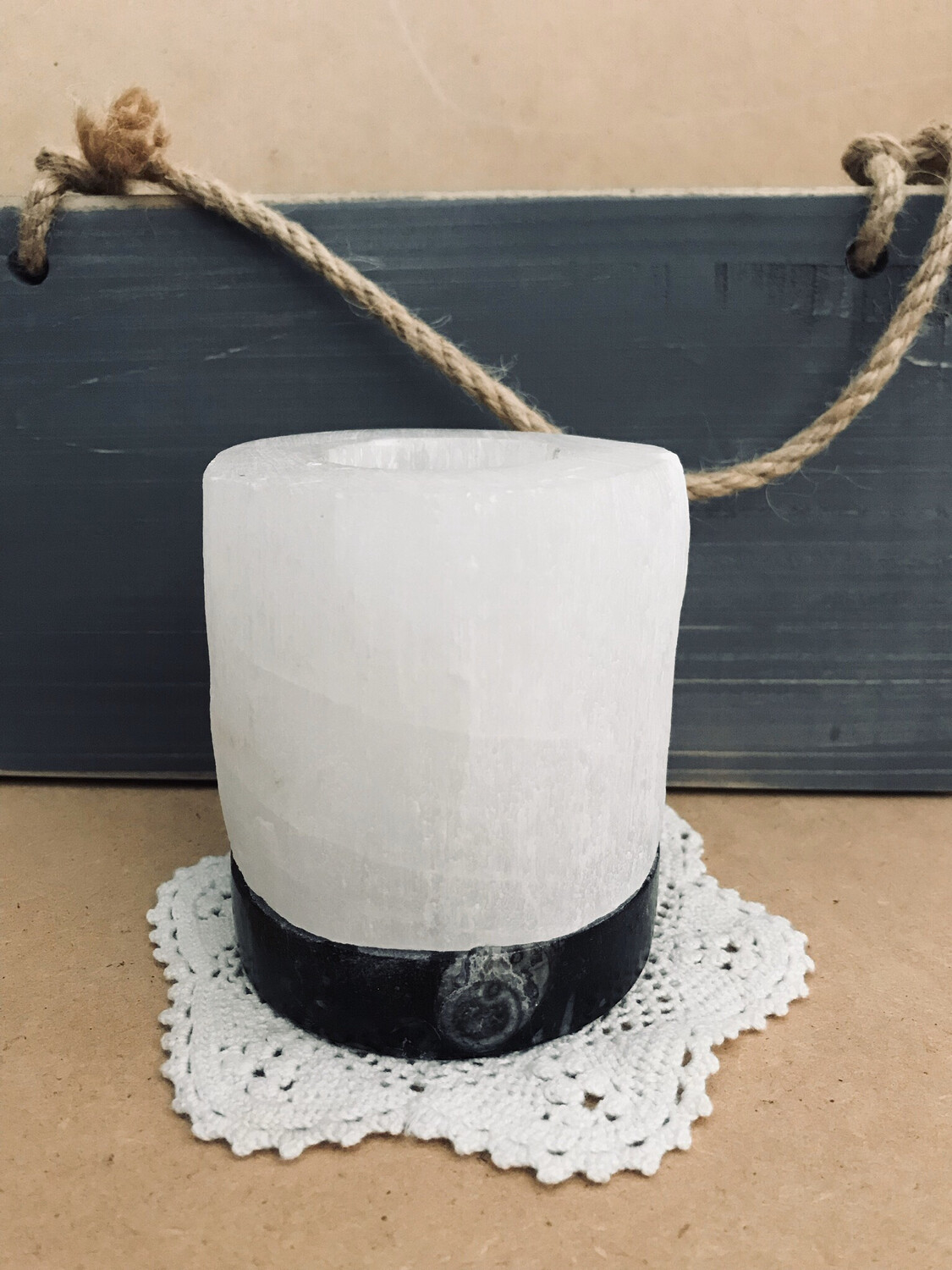 Selenite Candle Holder