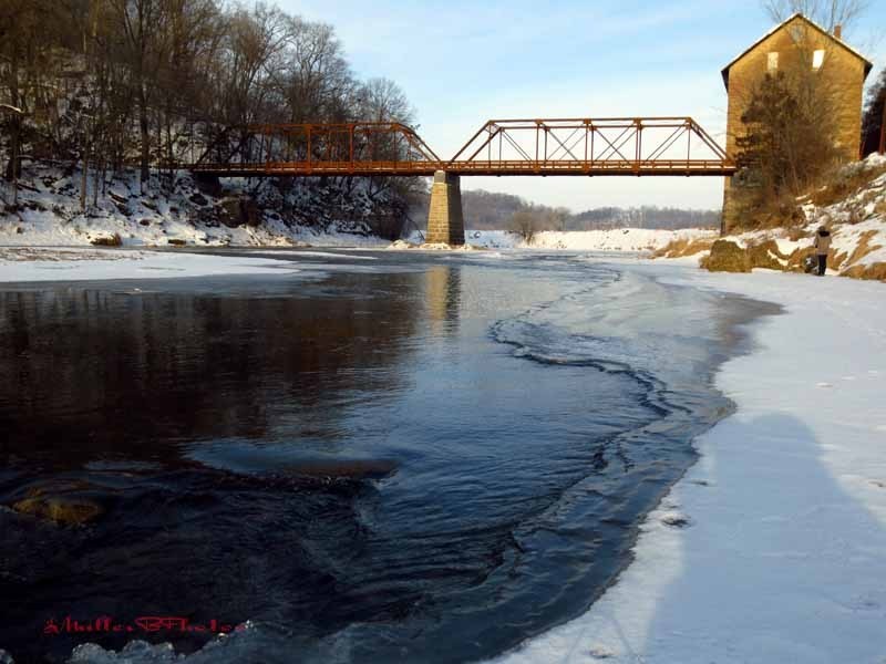 Motor Mill Bridge from River Level - January 2013