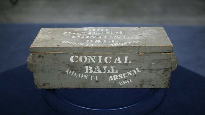 Conical Ball ammunition box stencils American Civil war (A) prop