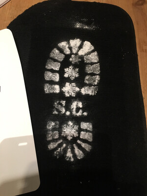 Santa boot print stencil