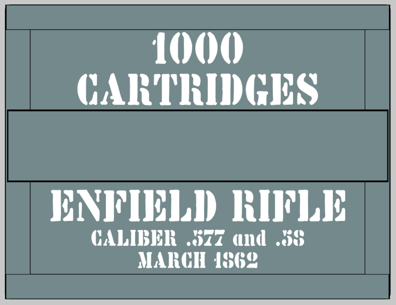 Enfield Rifle Cartridges stencil American Civil war stencil set for re-en-actors as a prop