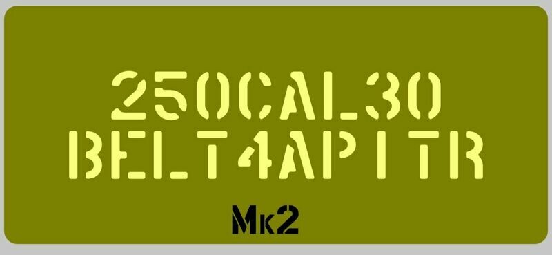Ammo can stencil 30 Cal or 50 Cal stencil set to suit re-enactors ww2 army J eep prop