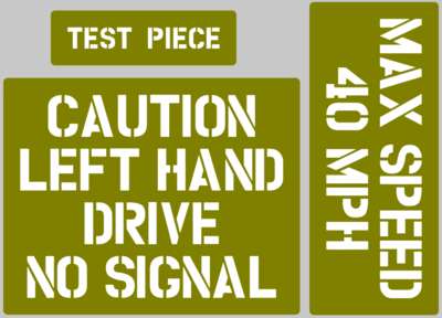 1/6th 1:6 Scale Canvas Hood stencil set to suit Dragon RocHobby size model J eep